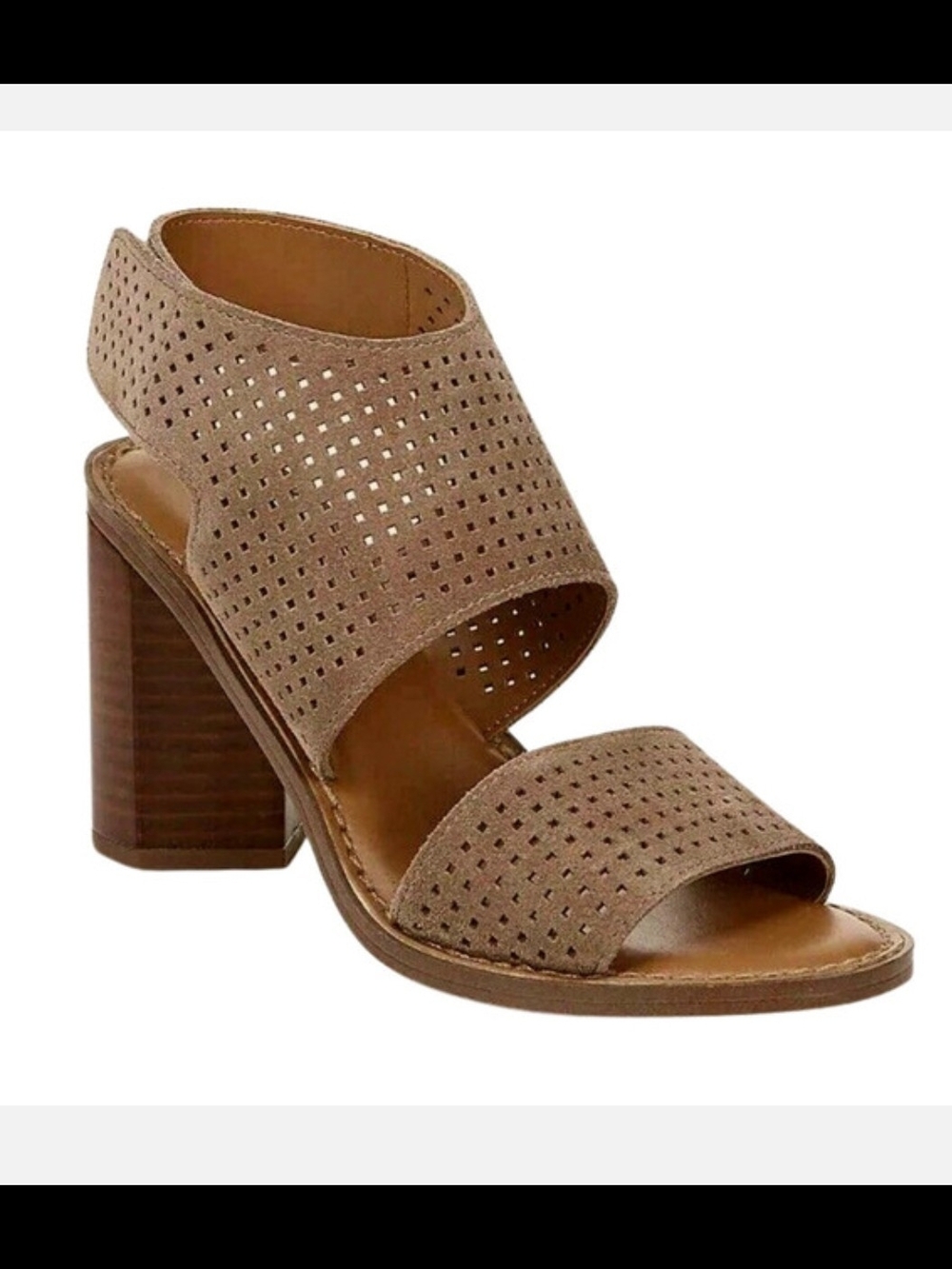 Franco Sarto Suede Leather Block Heel Sandals Size 8